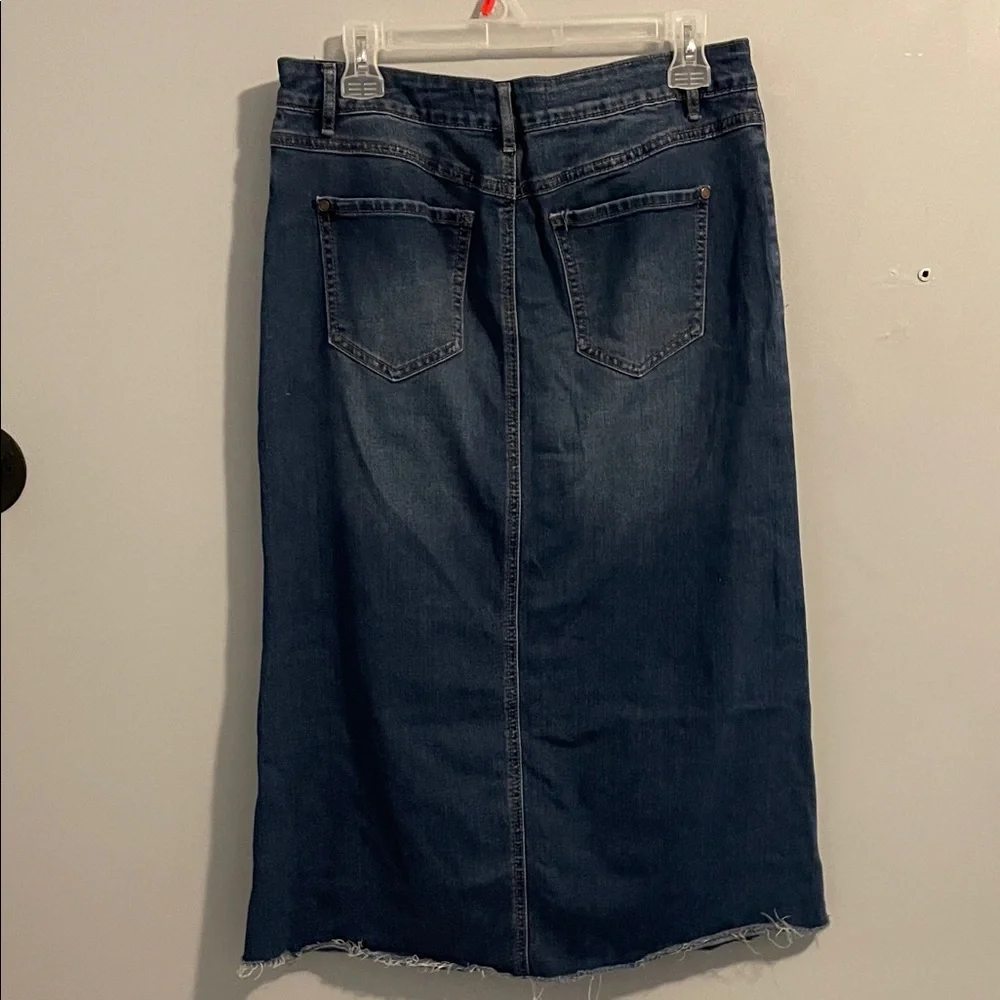 Denim Midi Skirt - Picture 3 of 8